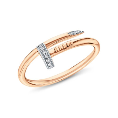 Золотое кольцо с бриллиантами природными