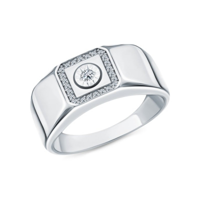 Золотое кольцо с бриллиантами природными