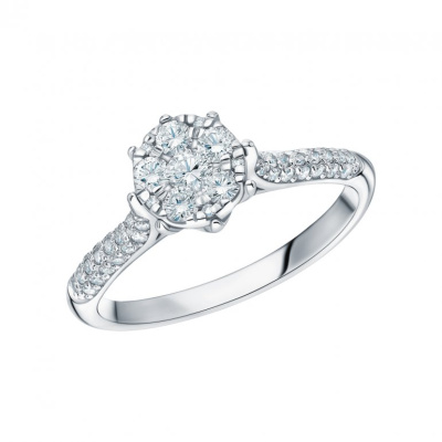 Золотое кольцо с бриллиантами природными