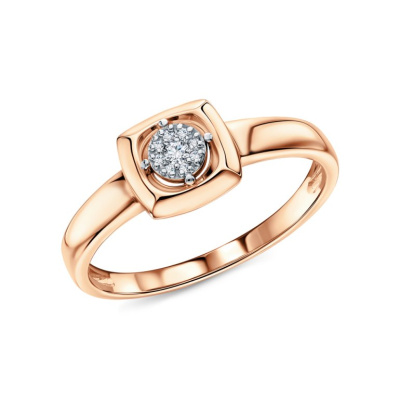 Золотое кольцо с бриллиантами природными