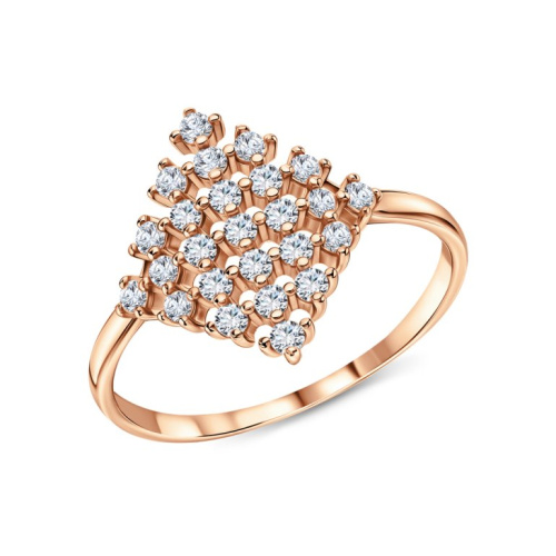 Золотое кольцо с фианитами