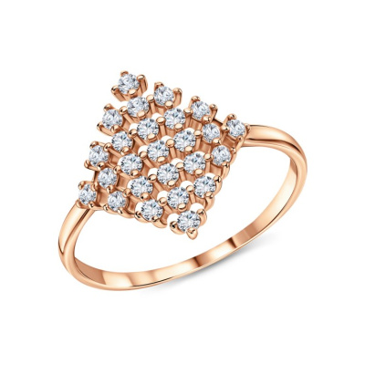 Золотое кольцо с фианитами