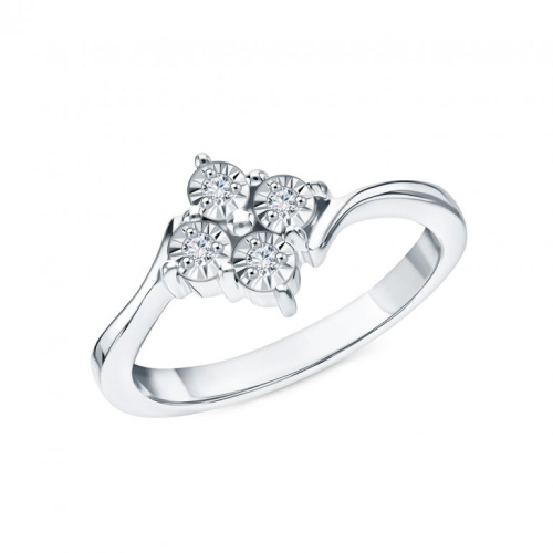 Серебряное кольцо с бриллиантами природными