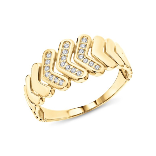 Золотое кольцо с фианитами