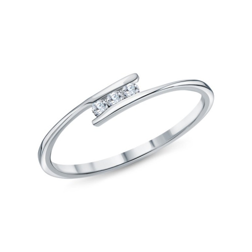 Серебряное кольцо с бриллиантами выращенными