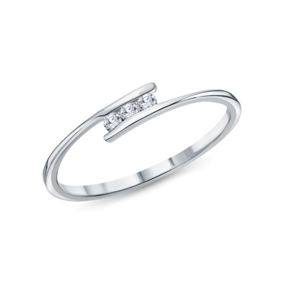 Серебряное кольцо с бриллиантами выращенными