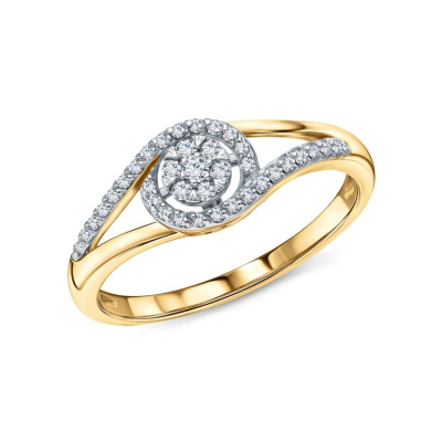 Золотое кольцо с бриллиантами природными