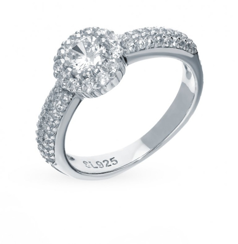 Серебряное кольцо с фианитами