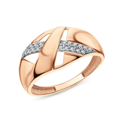 Золотое кольцо с фианитами