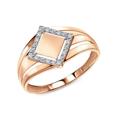 Золотое кольцо с фианитами