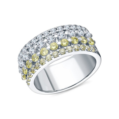 Серебряное кольцо с фианитами