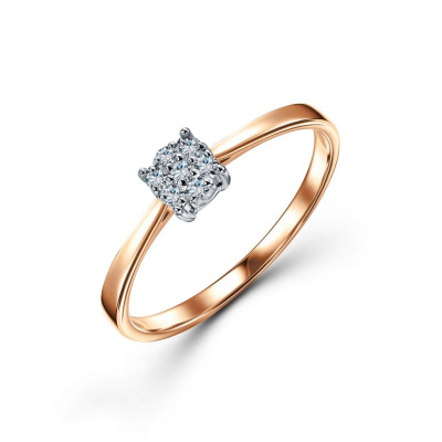 Золотое кольцо с бриллиантами природными