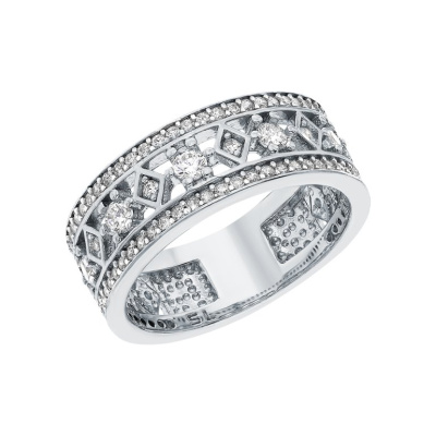 Серебряное кольцо с фианитами