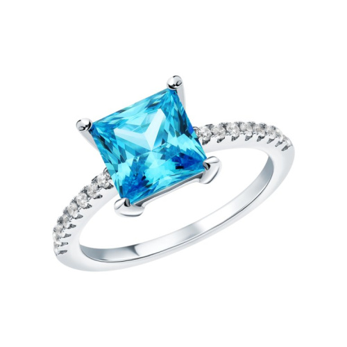 Серебряное кольцо с фианитами