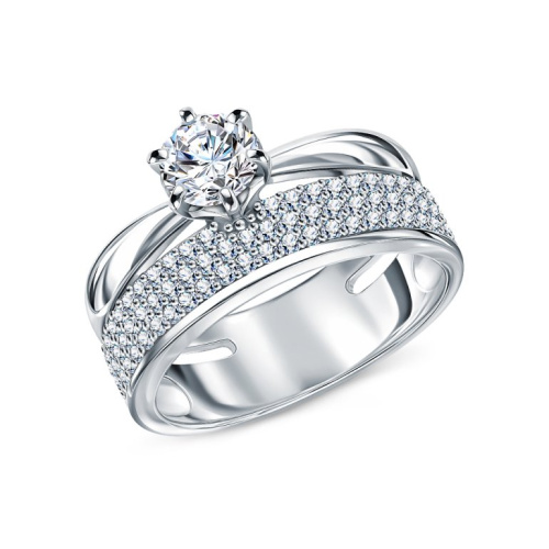 Серебряное кольцо с фианитами