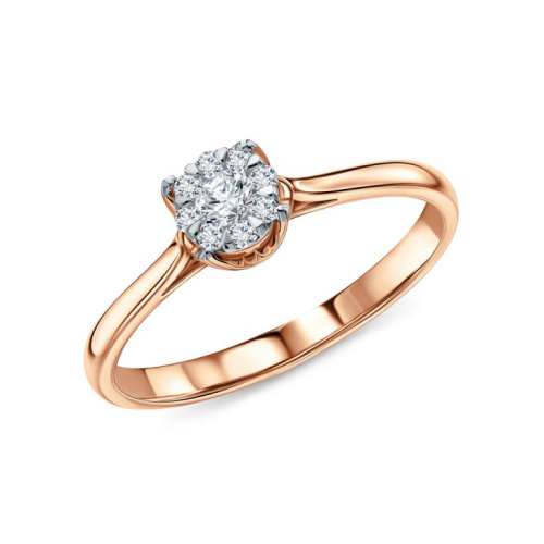 Золотое кольцо с бриллиантами природными