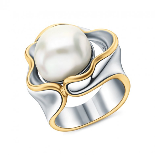 Серебряное кольцо с жемчугом природным