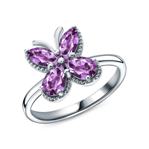 Серебряное кольцо с аметистами