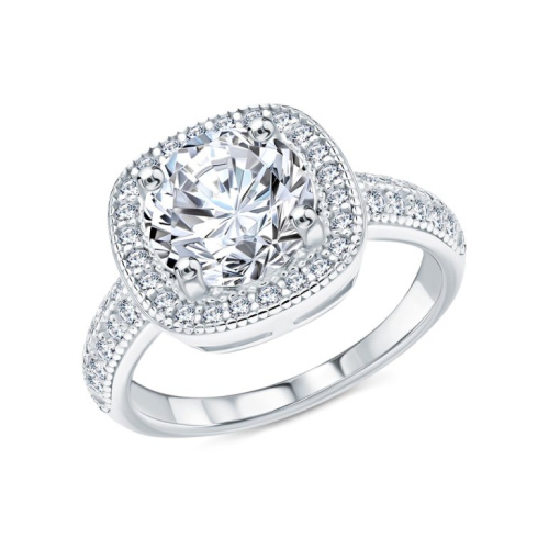 Серебряное кольцо с фианитами