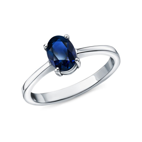 Серебряное кольцо с сапфирами природными