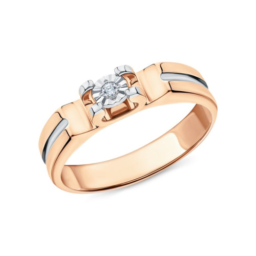 Золотое кольцо с бриллиантами природными