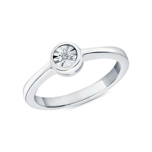 Серебряное кольцо с бриллиантами природными