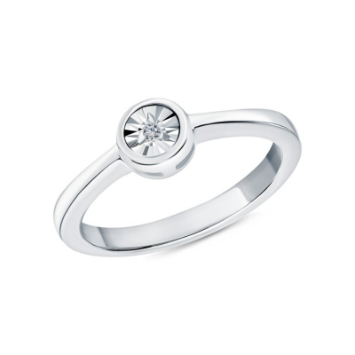 Серебряное кольцо с бриллиантами природными