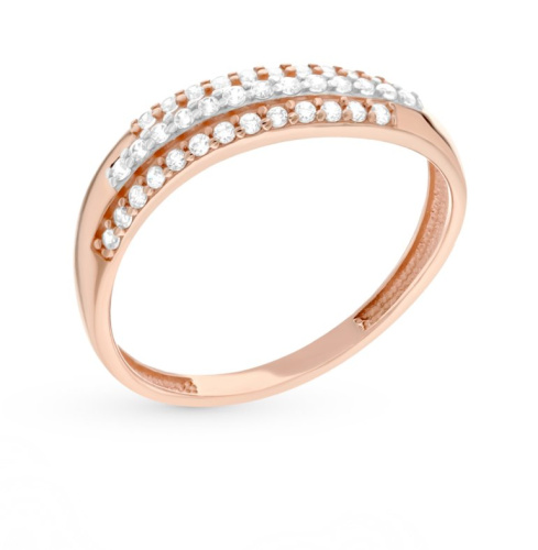 Золотое кольцо с фианитами