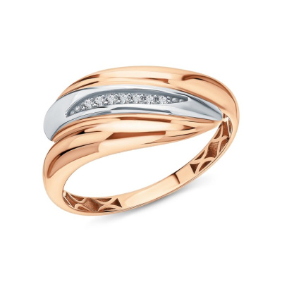 Золотое кольцо с фианитами