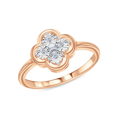 Золотое кольцо с бриллиантами природными