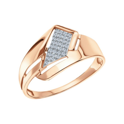 Золотое кольцо с фианитами