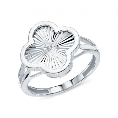 Серебряное кольцо с бриллиантами природными