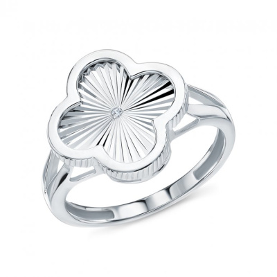 Серебряное кольцо с бриллиантами природными