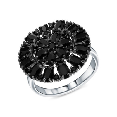 Серебряное кольцо с шпинелями природными