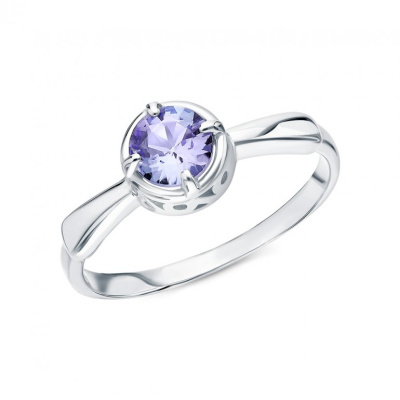 Серебряное кольцо с танзанитами природными