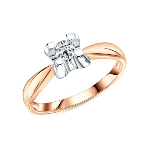 Золотое кольцо с бриллиантами природными