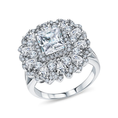 Серебряное кольцо с фианитами