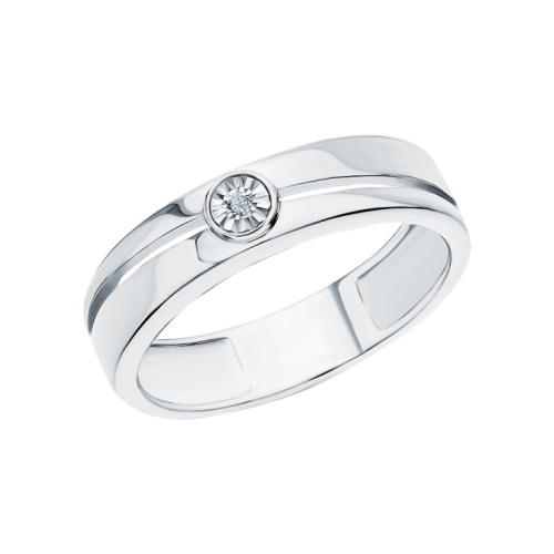 Серебряное кольцо с бриллиантами природными