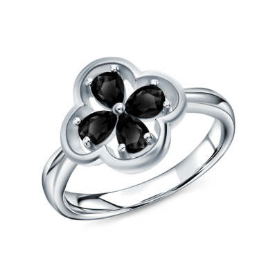 Серебряное кольцо с агатами природными