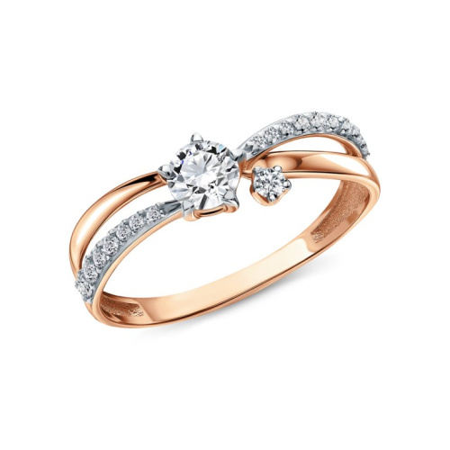 Золотое кольцо с фианитами