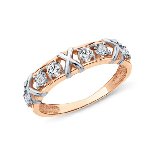 Золотое кольцо с фианитами