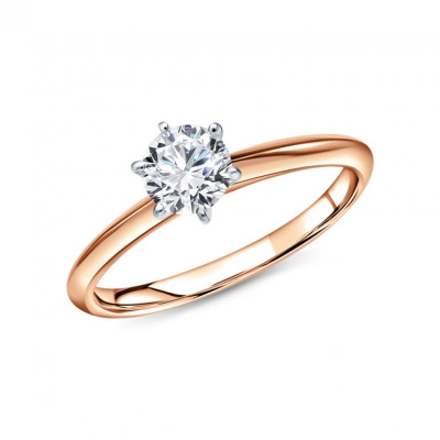 Золотое кольцо с бриллиантами природными