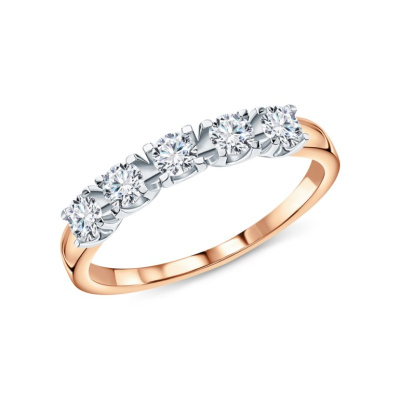 Золотое кольцо с бриллиантами выращенными