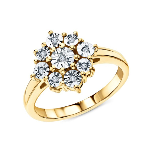 Серебряное кольцо с бриллиантами природными