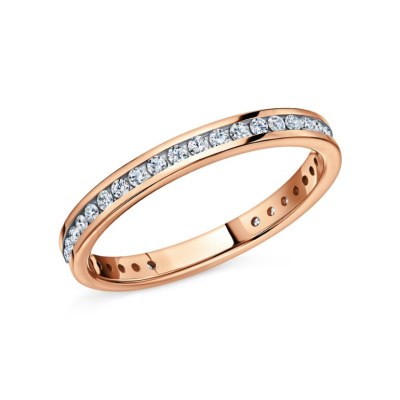 Золотое обручальное кольцо с бриллиантами