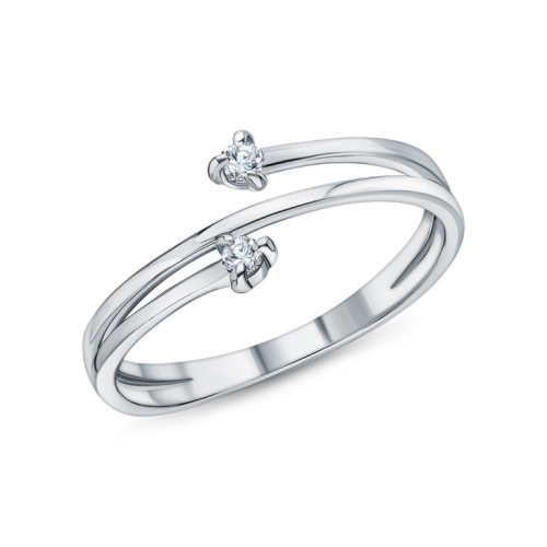 Серебряное кольцо с бриллиантами выращенными