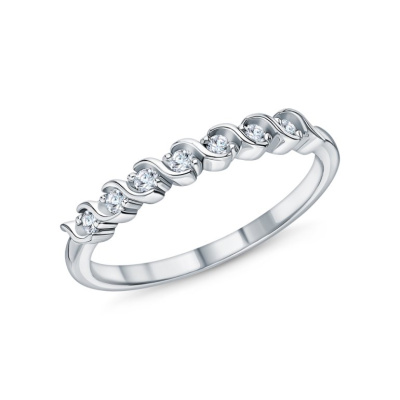 Серебряное кольцо с бриллиантами выращенными