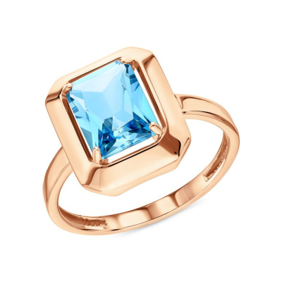 Золотое кольцо с топазом природным