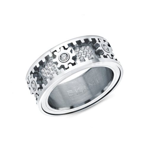 Стальное кольцо с фианитами