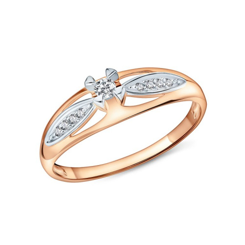 Золотое кольцо с фианитами